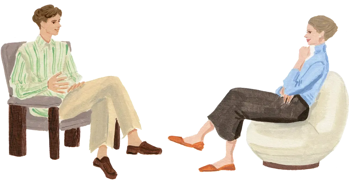 Illustration of a provider talking with a patient